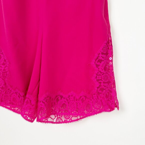 New Maje Isadora Lace Crepe Romper Playsuit Barbie Barbicore Sexy Wedding Guest - Picture 6 of 9